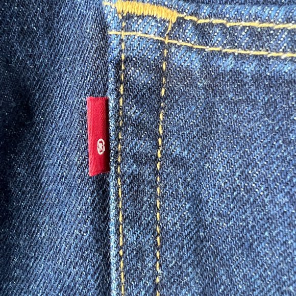 Levi's Jean Shorts Mens 32* 505 Dark Blue Cut Off Fray Cotton Denim Jorts Tag 34 - Picture 9 of 16